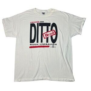 Jerzees 2009 Certified Ditto Head Rush Limbaugh Tee T-Shirt White Adult XL